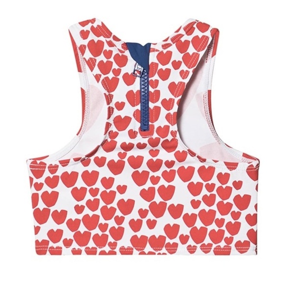 NWOT Stella McCartney Kids Heart Print Bikini Top Sz. 14 - Picture 3 of 3